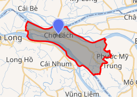 bản đồ huyện Chợ Lách Bến Tre