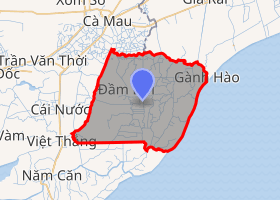 bản đồ huyện Đầm Dơi Cà Mau