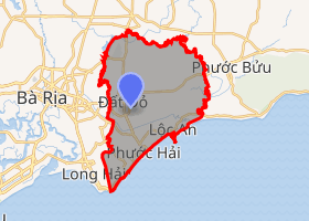 bản đồ huyện Đất Đỏ Bà Rịa - Vũng Tàu