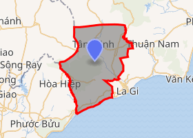 bản đồ huyện Hàm Tân Bình Thuận