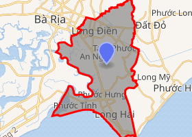 bản đồ huyện Long Điền Bà Rịa - Vũng Tàu