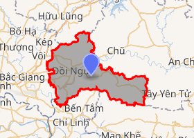 bản đồ huyện Lục Nam Bắc Giang