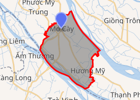 bản đồ huyện Mỏ Cày Nam Bến Tre