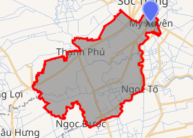 bản đồ huyện Mỹ Xuyên Sóc Trăng