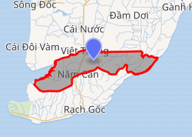bản đồ huyện Năm Căn Cà Mau