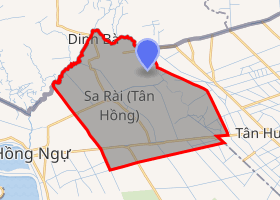 bản đồ huyện Tân Hồng Đồng Tháp