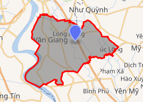 bản đồ huyện Văn Giang Hưng Yên