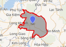 bản đồ huyện Xuân Lộc Đồng Nai