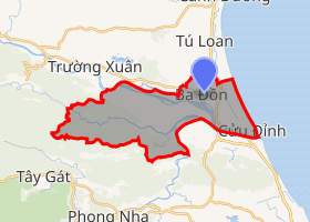 bản đồ thị xã Ba Đồn Quảng Bình